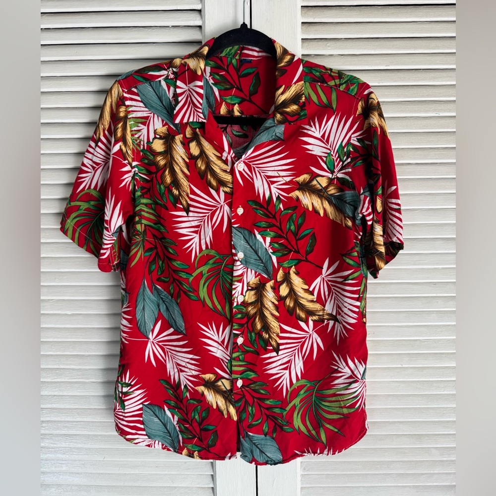 Tropical Red Hawaiian Shirt